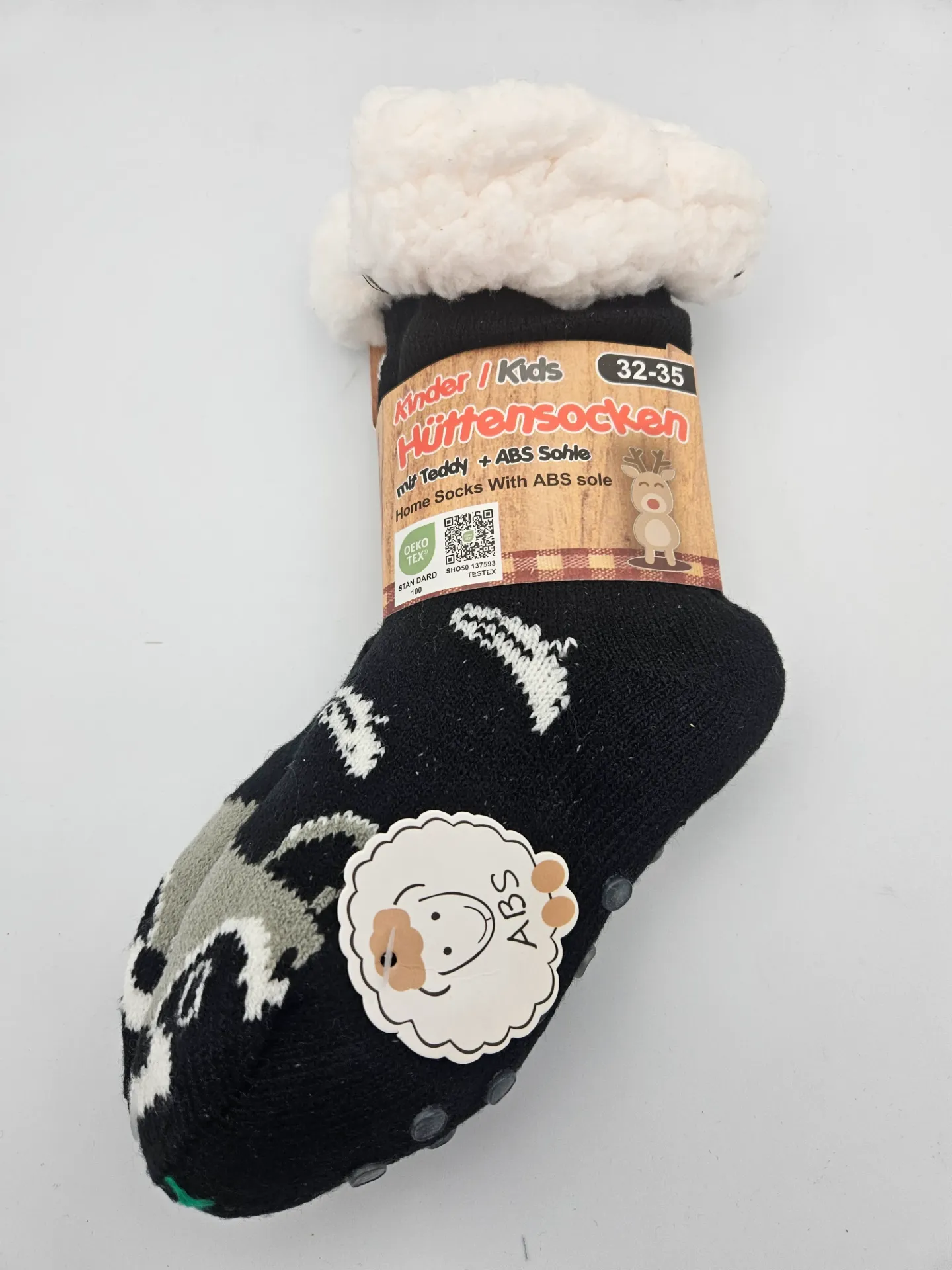 Kinder Hüttensocken mit ABS Sohle EU 32-35