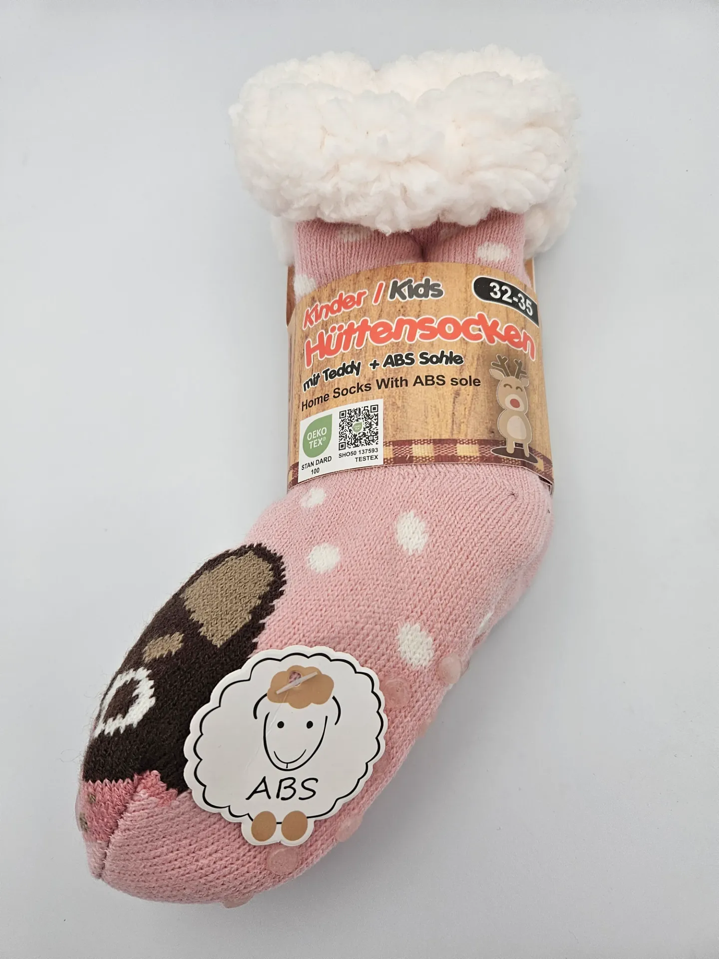 Kinder Hüttensocken mit ABS Sohle EU 32-35