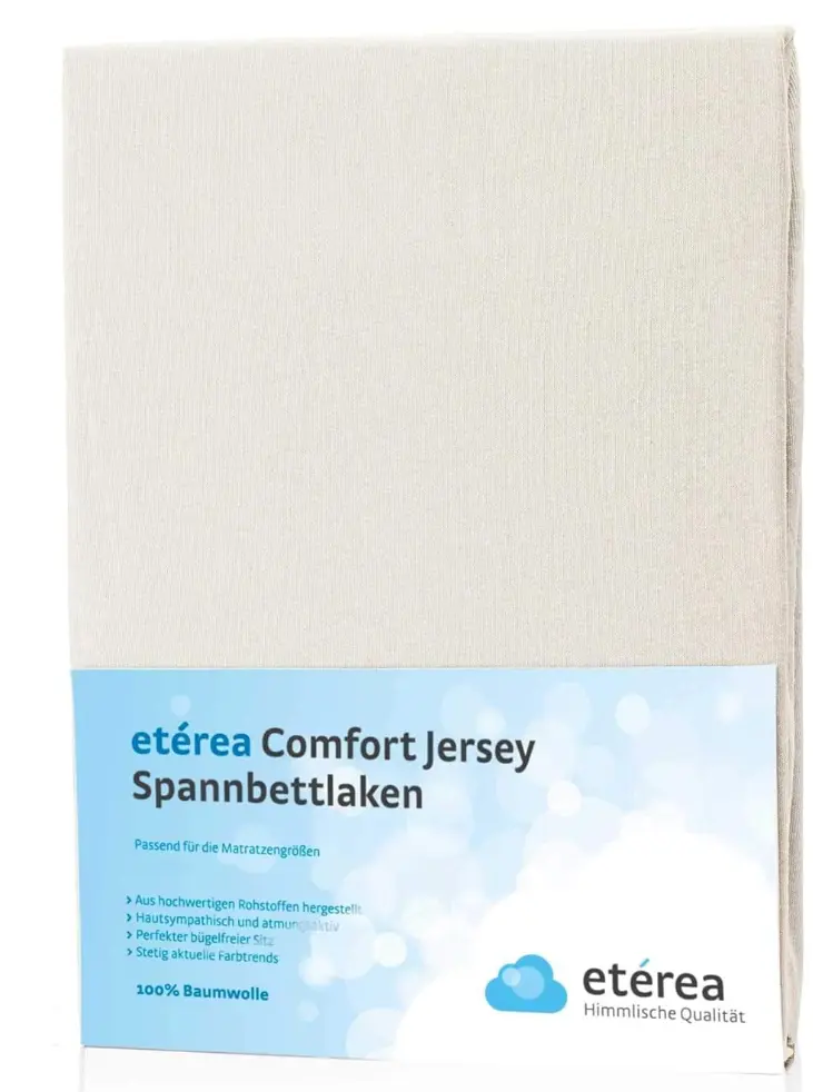 etérea Jersey-Spannbettlaken 180 x 200 cm bis 200 x 200 cm Farbe Nature